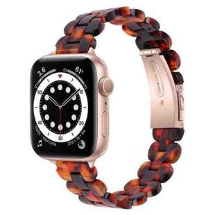 Oval Resin Watch Band For Apple Watch Ultra 49mm / Series 8&7 45mm / SE 2&6&SE&5&4 44mm / 3&2&1 42mm(Tortoiseshell)