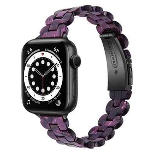Oval Resin Watch Band For Apple Watch Ultra 49mm / Series 8&7 45mm / SE 2&6&SE&5&4 44mm / 3&2&1 42mm(Purple Light)