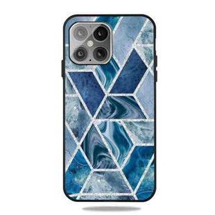 Frosted Fashion Marble Shockproof  TPU Protective Case For iPhone 13(Dark Blue Square)