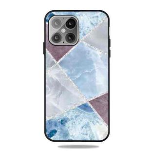 For iPhone 13 Pro Frosted Fashion Marble Shockproof  TPU Protective Case (Light Blue Square)