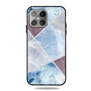 For iPhone 13 Pro Max Frosted Fashion Marble Shockproof  TPU Protective Case (Light Blue Square)