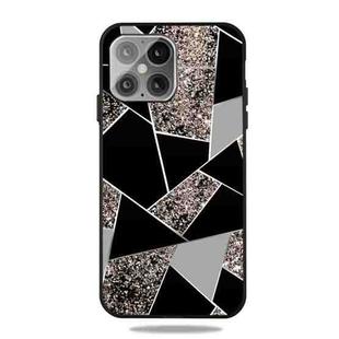 For iPhone 13 Pro Max Frosted Fashion Marble Shockproof  TPU Protective Case (Black Gold Triangle)