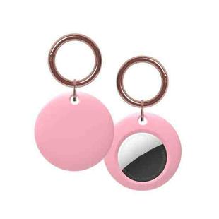 Silicone Shockproof Protective Cover Case with Keychain Ring For AirTag(Pink)