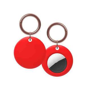 Silicone Shockproof Protective Cover Case with Keychain Ring For AirTag(Red)