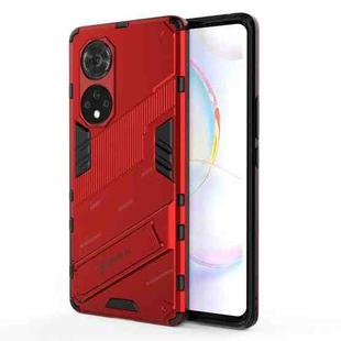 For Honor 50 Pro Punk Armor 2 in 1 PC + TPU Shockproof Case with Invisible Holder(Red)