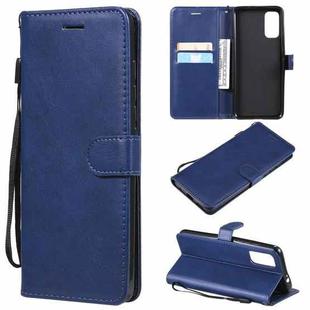 For Motorola Moto G60 / G40 Fusion Solid Color Horizontal Flip Protective Leather Case with Holder & Card Slots & Wallet & Photo Frame & Lanyard(Blue)