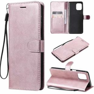 For Motorola Edge S 4G Solid Color Horizontal Flip Protective Leather Case with Holder & Card Slots & Wallet & Photo Frame & Lanyard(Rose Gold)