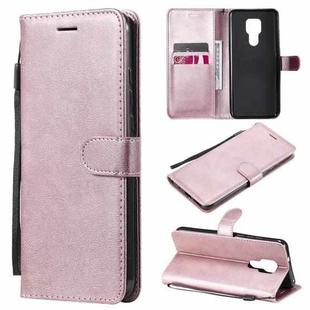 For Motorola Moto G Play 2021 Solid Color Horizontal Flip Protective Leather Case with Holder & Card Slots & Wallet & Photo Frame & Lanyard(Rose Gold)