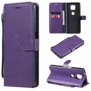 For Motorola Moto G Power 2021 Solid Color Horizontal Flip Protective Leather Case with Holder & Card Slots & Wallet & Photo Frame & Lanyard(Purple)