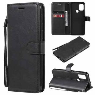 For Motorola Moto G10 / G30 Solid Color Horizontal Flip Protective Leather Case with Holder & Card Slots & Wallet & Photo Frame & Lanyard(Black)