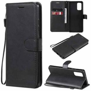 For Samsung Galaxy A32 4G Solid Color Horizontal Flip Protective Leather Case with Holder & Card Slots & Wallet & Photo Frame & Lanyard(Black)