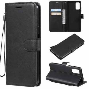 For Xiaomi Redmi Note 10 5G / Poco M3 Pro Solid Color Horizontal Flip Protective Leather Case with Holder & Card Slots & Wallet & Photo Frame & Lanyard(Black)