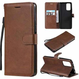 For Xiaomi Redmi Note 10  Pro 4G Solid Color Horizontal Flip Protective Leather Case with Holder & Card Slots & Wallet & Photo Frame & Lanyard(Brown)