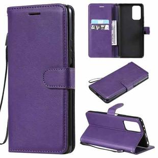 For Xiaomi Redmi Note 10  Pro 4G Solid Color Horizontal Flip Protective Leather Case with Holder & Card Slots & Wallet & Photo Frame & Lanyard(Purple)