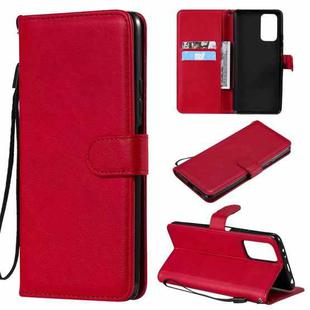 For Xiaomi Redmi Note 10  Pro 4G Solid Color Horizontal Flip Protective Leather Case with Holder & Card Slots & Wallet & Photo Frame & Lanyard(Red)