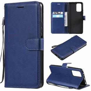 For Xiaomi Redmi Note 10  Pro 4G Solid Color Horizontal Flip Protective Leather Case with Holder & Card Slots & Wallet & Photo Frame & Lanyard(Blue)