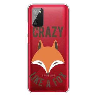 For Samsung Galaxy A02s EU Version Colored Drawing Clear TPU Protective Cases(Fox Head)
