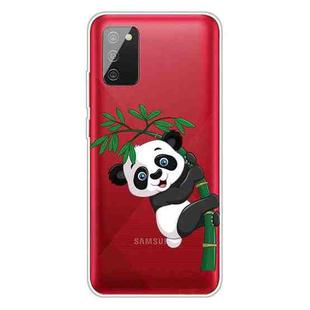 For Samsung Galaxy A02s EU Version Colored Drawing Clear TPU Protective Cases(Panda)