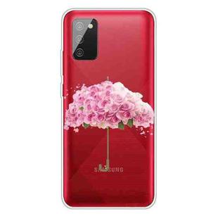 For Samsung Galaxy A02s EU Version Colored Drawing Clear TPU Protective Cases(Flower Umbrella)
