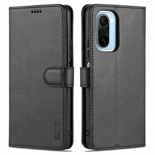 For Xiaomi Redmi K40 Pro AZNS Skin Feel Calf Texture Horizontal Flip Leather Case with Card Slots & Holder & Wallet(Black)