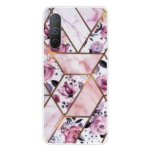 For OnePlus Nord CE 5G Marble Pattern Shockproof TPU Protective Case(Rhombus Rose)