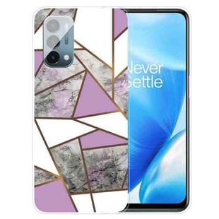 For OnePlus Nord N200 5G Marble Pattern Shockproof TPU Protective Case(Rhombus Gray Purple)
