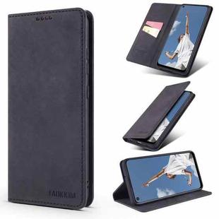For Samsung Galaxy A02s TAOKKIM Retro Matte PU Horizontal Flip Leather Case with Holder & Card Slots(Black)