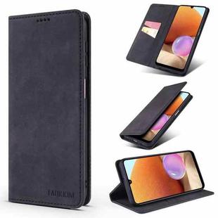 For Samsung Galaxy A32 5G TAOKKIM Retro Matte PU Horizontal Flip Leather Case with Holder & Card Slots(Black)