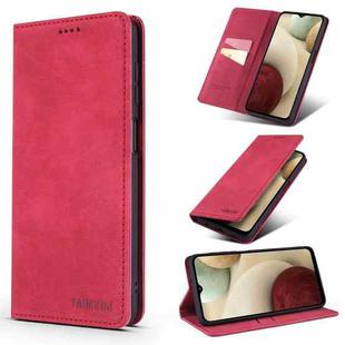 For Samsung Galaxy A42 5G TAOKKIM Retro Matte PU Horizontal Flip Leather Case with Holder & Card Slots(Red)