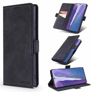 For Samsung Galaxy Note20 TAOKKIM Retro Matte PU Horizontal Flip Leather Case with Holder & Card Slots(Black)