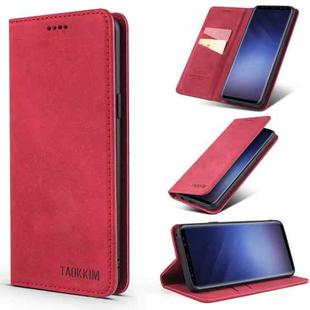 For Samsung Galaxy S9 TAOKKIM Retro Matte PU Horizontal Flip Leather Case with Holder & Card Slots(Red)