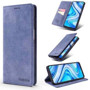 For Xiaomi Redmi Note 9S / Note 9 Pro TAOKKIM Retro Matte PU Horizontal Flip Leather Case with Holder & Card Slots(Blue)
