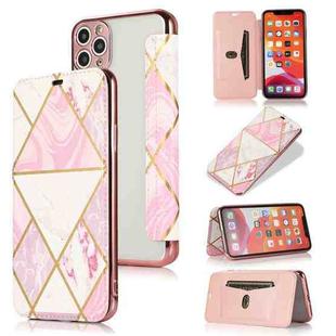 Bronzing Plating PU + TPU Horizontal Flip Leather Case with Holder & Card Slot For iPhone 11 Pro Max(Pink White)