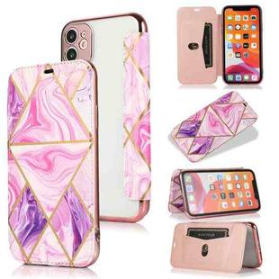 Bronzing Plating PU + TPU Horizontal Flip Leather Case with Holder & Card Slot For iPhone 11(Pink Purple)