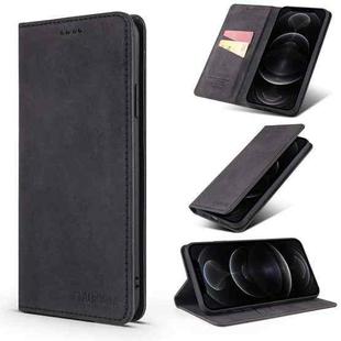 For iPhone 11 Pro TAOKKIM Retro Matte PU Horizontal Flip Leather Case with Holder & Card Slots (Black)