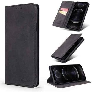 For iPhone 11 Pro Max TAOKKIM Retro Matte PU Horizontal Flip Leather Case with Holder & Card Slots (Black)