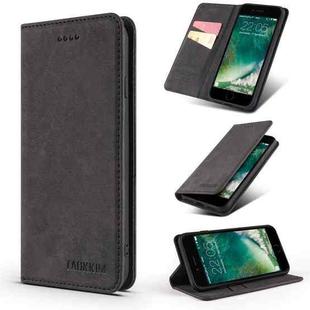 TAOKKIM Retro Matte PU Horizontal Flip Leather Case with Holder & Card Slots For iPhone 7 / 8 / SE 2020(Black)