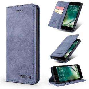 TAOKKIM Retro Matte PU Horizontal Flip Leather Case with Holder & Card Slots For iPhone 7 / 8 / SE 2020(Blue)