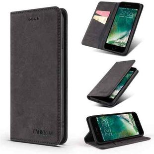 TAOKKIM Retro Matte PU Horizontal Flip Leather Case with Holder & Card Slots For iPhone 7 Plus / 8 Plus(Black)