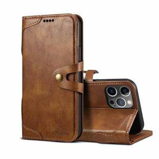 For iPhone 12 / 12 Pro Calf Texture Buckle Horizontal Flip Leather Case with Holder & Card Slots & Wallet(Brown)