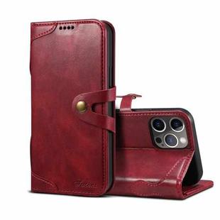 For iPhone 12 / 12 Pro Calf Texture Buckle Horizontal Flip Leather Case with Holder & Card Slots & Wallet(Red)