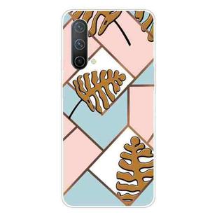 For OnePlus Nord CE 5G Abstract Marble Pattern TPU Protective Case(Blue Pink Plaid)