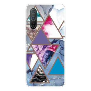 For OnePlus Nord CE 5G Abstract Marble Pattern TPU Protective Case(Colored Triangles)