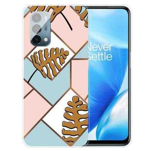 For OnePlus Nord N200 5G Abstract Marble Pattern TPU Protective Case(Blue Pink Plaid)