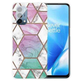 For OnePlus Nord N200 5G Abstract Marble Pattern TPU Protective Case(Green Purple)