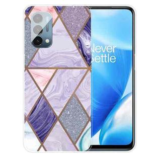 For OnePlus Nord N200 5G Abstract Marble Pattern TPU Protective Case(Glitter Purple)