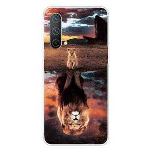 For OnePlus Nord CE 5G Colored Drawing Pattern High Transparent TPU Protective Case(Desert Lion)