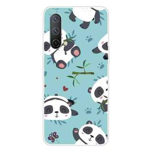 For OnePlus Nord CE 5G Colored Drawing Pattern High Transparent TPU Protective Case(Smiling Panda)