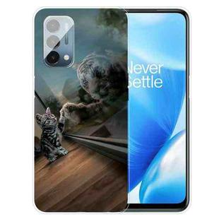 For OnePlus Nord N200 5G Colored Drawing Pattern High Transparent TPU Protective Case(Glass Tiger)