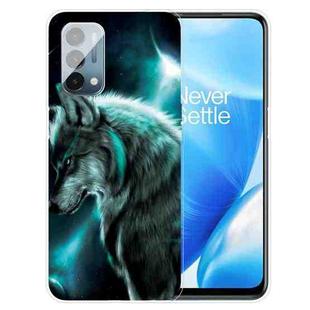 For OnePlus Nord N200 5G Colored Drawing Pattern High Transparent TPU Protective Case(Moonlight Wolf)